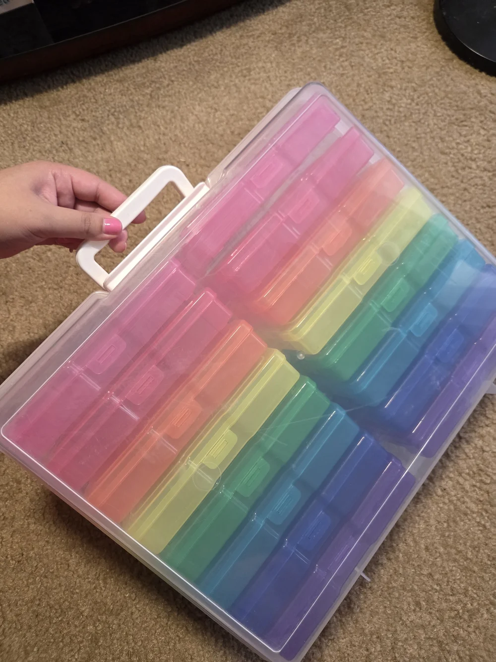 Storage Bin with Rainbow Boxes - For Crafts, Teaching, Photos, Junk Journaling